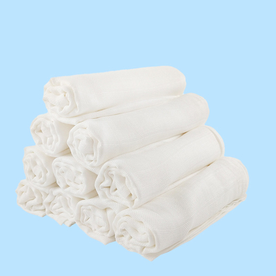 Yumuşak %70 Bambu %30 Pamuklu Tül Battaniye Beş Katlı Beyaz Tül Kumaş