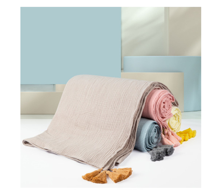 Doğal Yeşil Krep Gazlı Bez Kumaş 180GSM 145X120 Üç Katlı