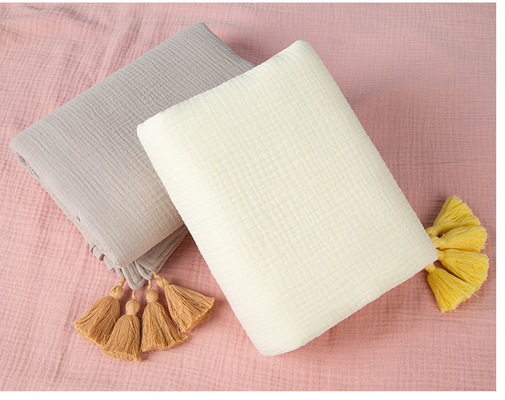 165X135 Krep Gazlı Bez Kumaş Bükümsüz Pamuklu Gazlı Bez Bezi 4 Katmanlı 220GSM
