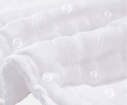 Altı Katmanlı 40S Kalın Krep Kundak Gazlı Bez Kumaş 250GSM Nefes Alabilir