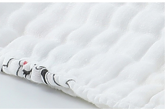 Baskı 40S Elyaf Kalın Doğal Krep 260GSM Kundak Battaniye Bezi Banyo Havluları Altı Katmanlar Gazlı Bez Pamuklu Kumaş Örtüsü