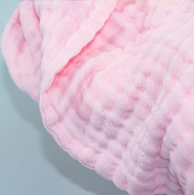 Çok Katmanlı Pembe Sarı Gazlı Bez Kumaş 165GSM Yenidoğan Bebek Banyo Havlusu