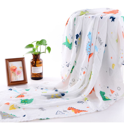 Çocuk Giyim için Bahçede Canlı Desen 40S 115GSM Muslin Gazlı Bez Kumaş