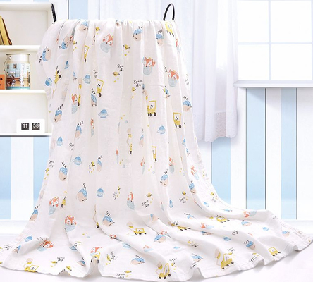 Güzel Dinozor Baskı Muslin Gazlı Bez Kumaş 110gsm İyi Su Emme