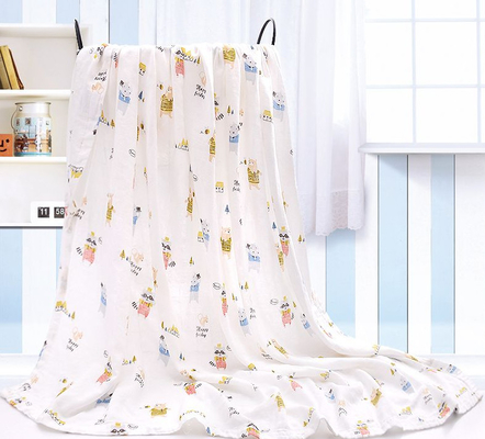 Hayvan Baskı Çift Gazlı Bez Müslin Kumaş Yard 110GSM Müslin Gazlı Bez Battaniye