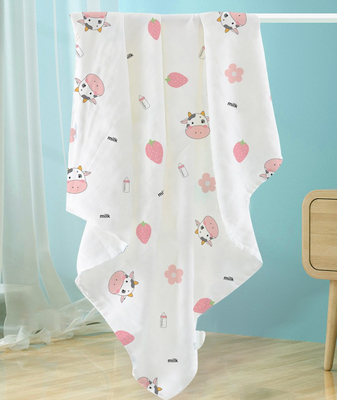 Güzel Dinozor Baskı Muslin Gazlı Bez Kumaş 110gsm İyi Su Emme