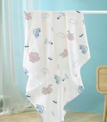 Güzel Dinozor Baskı Muslin Gazlı Bez Kumaş 110gsm İyi Su Emme