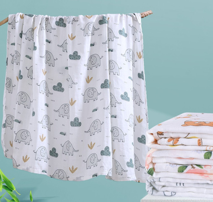 % 100 Pamuk 120GSM kırışık Çift Gazlı Bez Kumaş Fluoscent Ajan Yok
