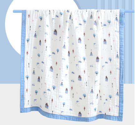 Canlı Tasarım 4 Katmanlı Gazlı Bez Kumaş 210gsm Yumuşak Bebek Kundak Malzemesi