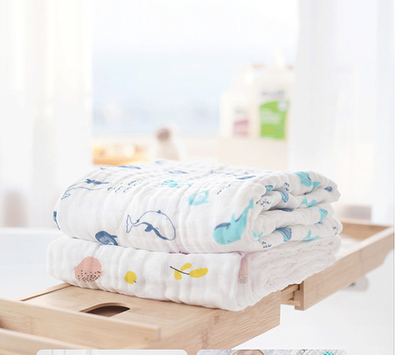 Kabarık 40S 250GSM Gazlı Bez Kumaş Kumaş İyi Su Emme Bebek Kumaşı
