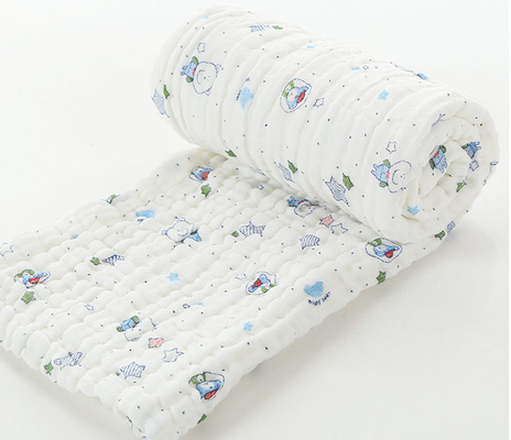 Kabarık 40S 250GSM Gazlı Bez Kumaş Kumaş İyi Su Emme Bebek Kumaşı