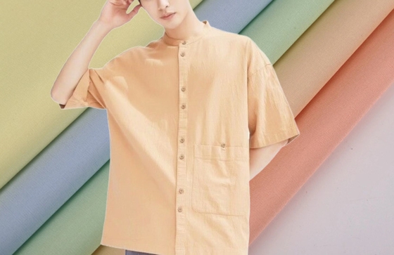 İmitasyon Tencel Pamuklu Gömlek Kumaş Günlük Giysiler 40sX40s 185GSM Yüksek Haslık Katı Boyalı