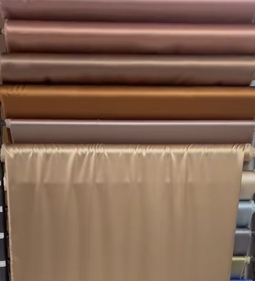 Taklit İpek 95%Polyester 5% Spandex Saten Polyester 120gm Aktif Giyim Kokteyl Dresse Kumaş