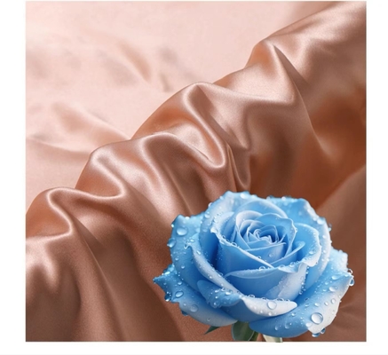 Taklit İpek 95%Polyester 5% Spandex Saten Polyester 120gm Aktif Giyim Kokteyl Dresse Kumaş