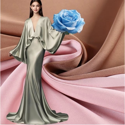 100% Polyester Saten Kumaş 185gm İpek Gibi Görünümlü Pantolonlar, Etekler, Bluzlar ve Elbiseler