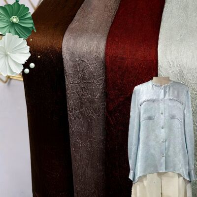 110GSM Saten kıvrımlı kumaş - Elegant elbiseler için kıvrımlı dokusu olan hafif ipek benzeri poliester