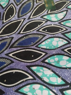Sıcak sabitlenmiş Rhinestones ile Afrika Balmumu Baskı Kumaşı 91% Pamuk 9% Spandex, Yüksek kırışıklık direnci, Mükemmel Elastik Geri Dönüşüm