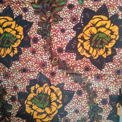 Ankara ve Kitenge stilleri için canlı renkler ve yüksek kırışıklık direnci ile % 100 pamuklu Afrika mumlu baskı kumaşı