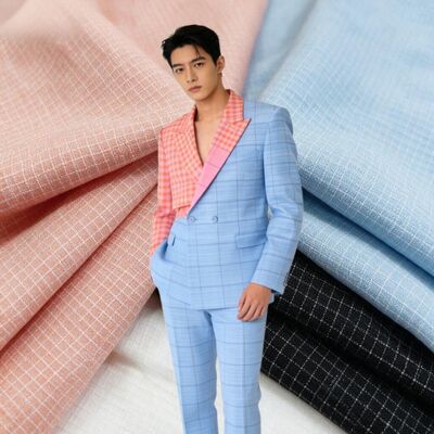 195gm Yarn-Dyeed Check Suiting Fabric with 68% Polyester 30% Rayon 2% Spandex for Uniforms