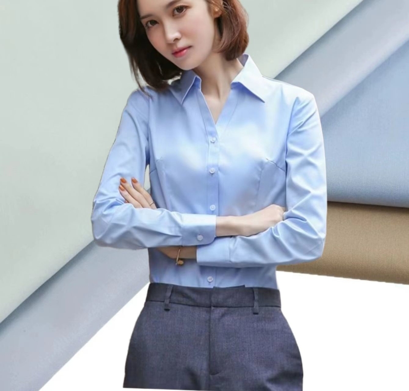 %60 Pamuk %40 Poliester Twill CVC Kumaş ` Pantolon Günlük Çalışma Giysileri 125gm Ofis Tişört Giysi