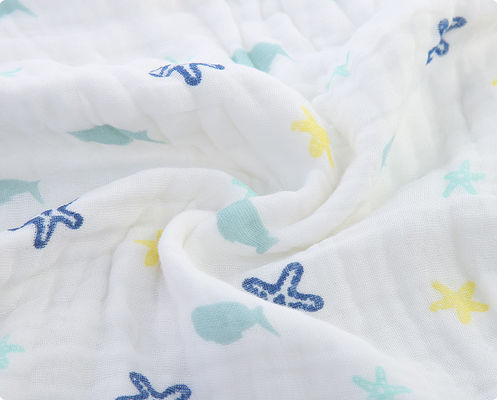 Haslık Dört Katmanlı Çiçekli Pamuklu Gazlı Bez Kumaş Gazlı Bez Banyo Havlusu 57 İnç