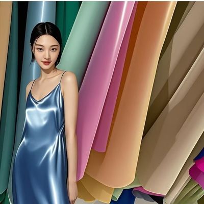 Noble Satin Shiny Polyester Fabric Dress  Pans Imitation Silk
